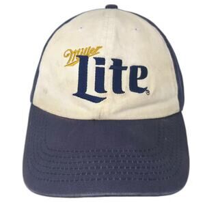 Miller Lite Baseball Cap Blue White OS Adjustable Embroidered Beer Logo Hat
